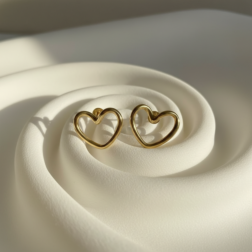 Open Heart Outline Earrings