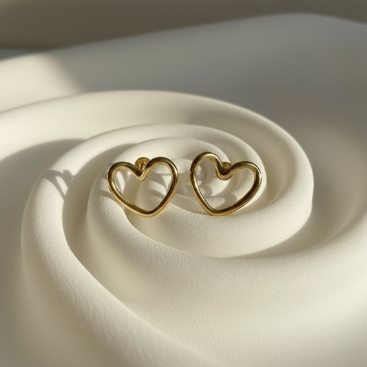 Open Heart Outline Earrings