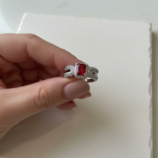 Midnight Maroon Statement Ring