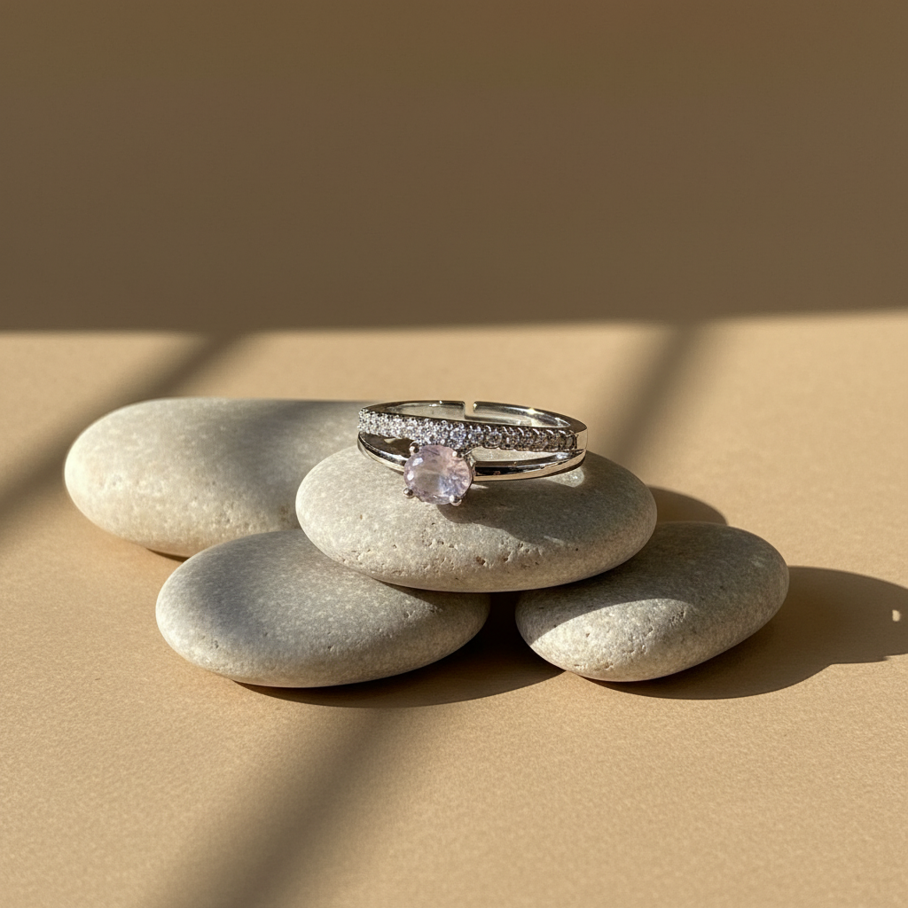 Blush Aura Adjustable Ring