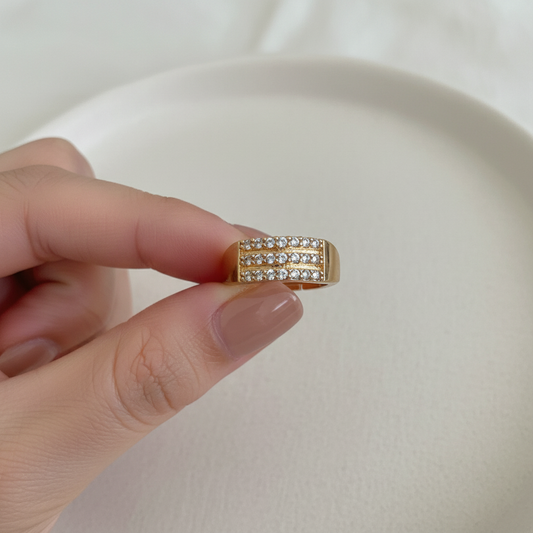 Gold Stone Band Ring