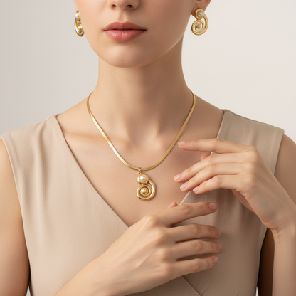Spiral Necklace & Earring Set