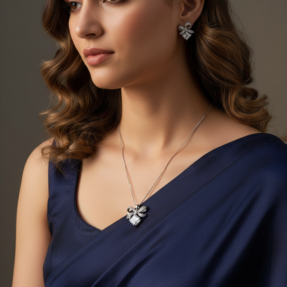 Crystal Bow Elegance Set – Necklace, Earrings & Ring