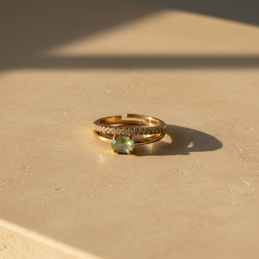 Classic Spark Mint Stone Ring