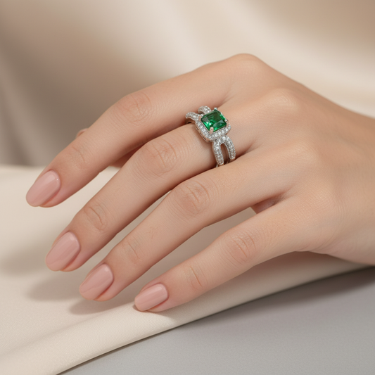 Midnight Emerald Statement Ring