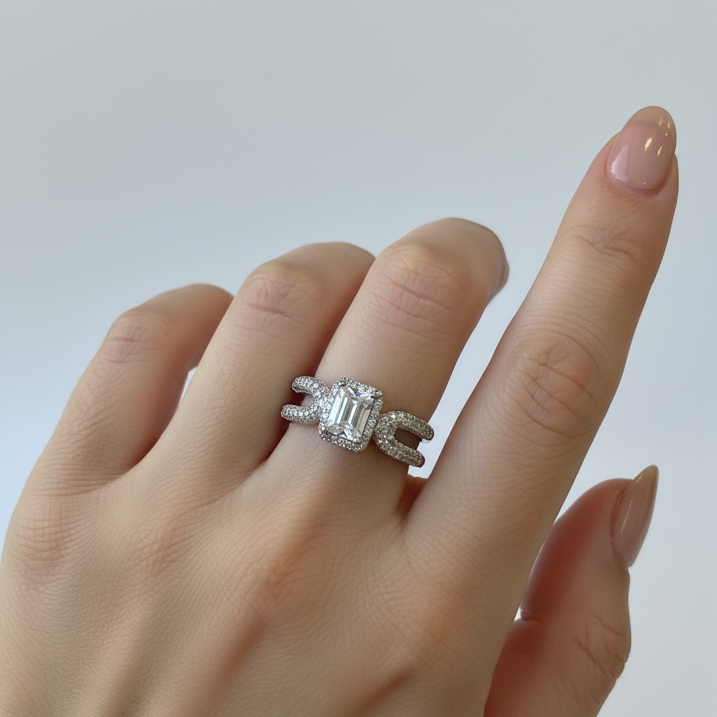 Midnight Silver Statement Ring