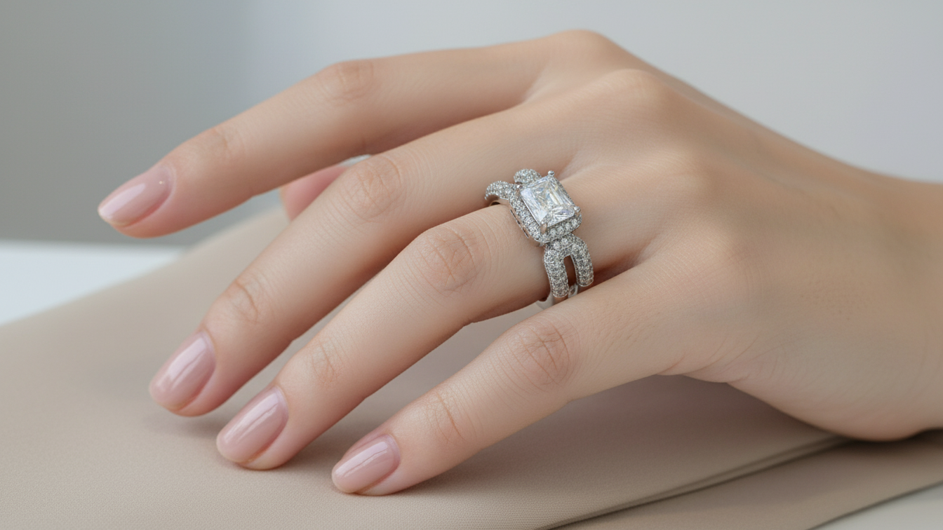 Midnight Silver Statement Ring