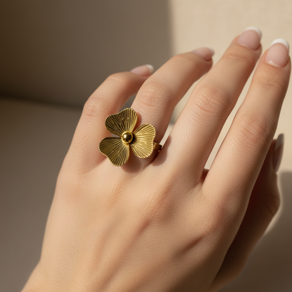 Petal Glow Statement Ring