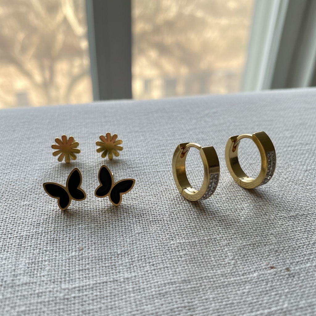 Triple Earring Set – 3 Pairs in 1