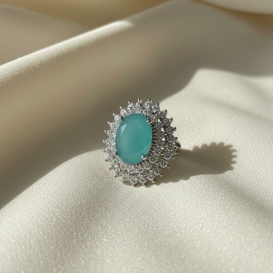 Aqua Gemstone Ring