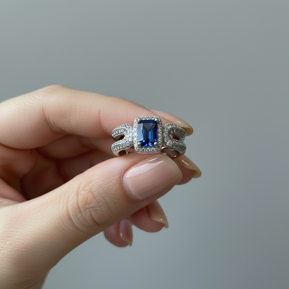 Midnight Navy Statement Ring