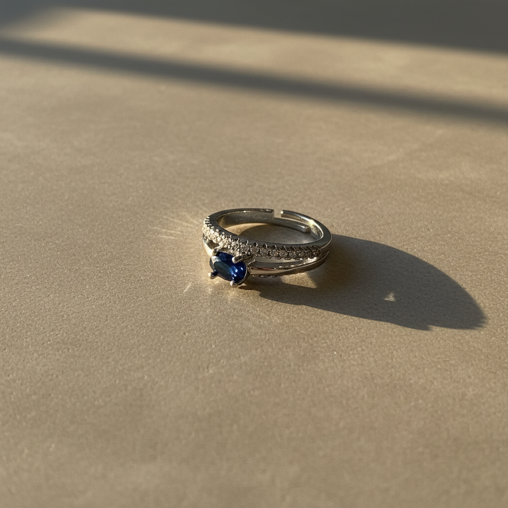 Midnight Sapphire Adjustable Ring