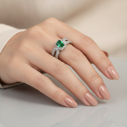 Midnight Emerald Statement Ring