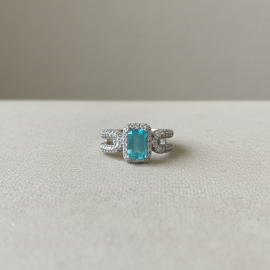 Midnight Aqua Statement Ring