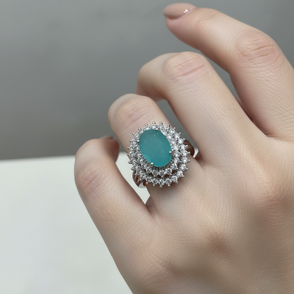 Aqua Gemstone Ring