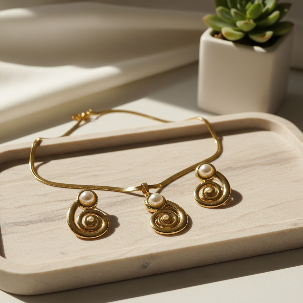 Spiral Necklace & Earring Set