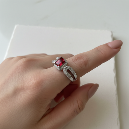 Midnight Maroon Statement Ring